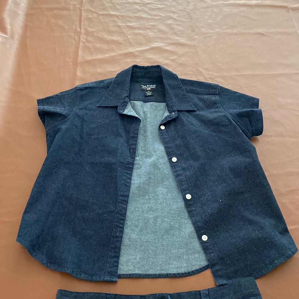 Ralph Lauren Polo Jeans CO. Short sleeve button up and matching shorts.